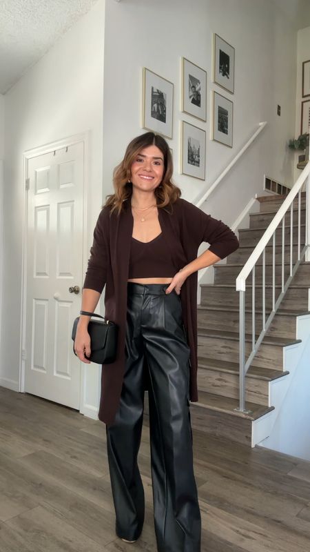 Another chic way to style these fun faux leather pants! Take 30% off my bag and pants right now 
Top size xs
Cardigan size s
Pants size 2
Target, target finds, target style 

#LTKsalealert #LTKfindsunder50 #LTKfindsunder100