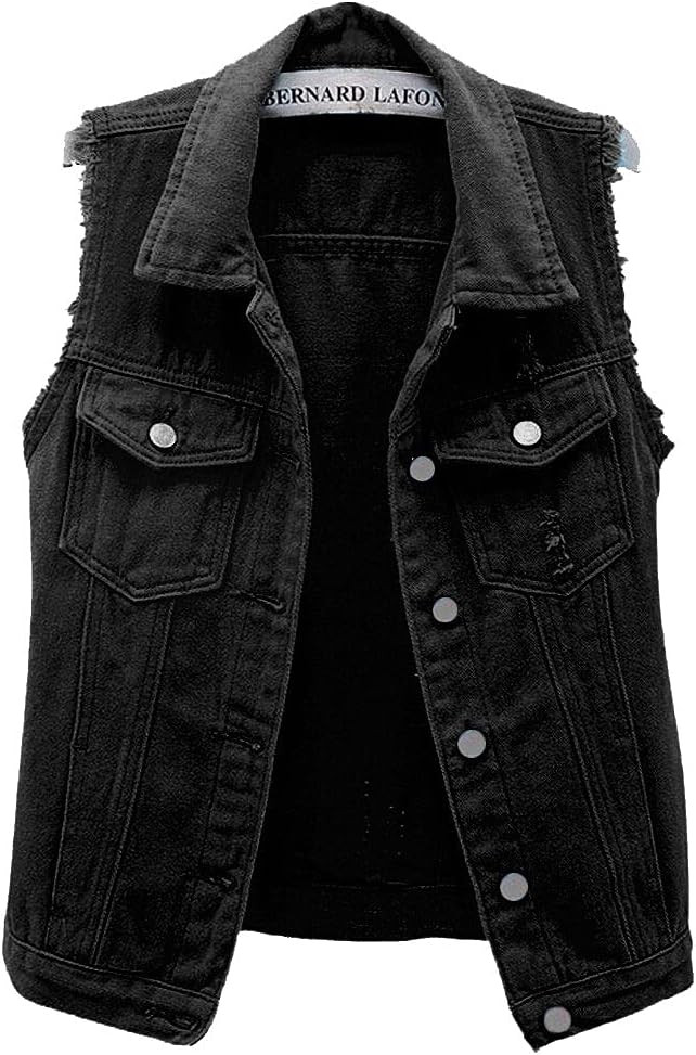 Women's Candy Color Denim Vest Button Up Sleeveless Slim Jean Jacket | Y2k Distressed, Slim Fit, ... | Amazon (US)