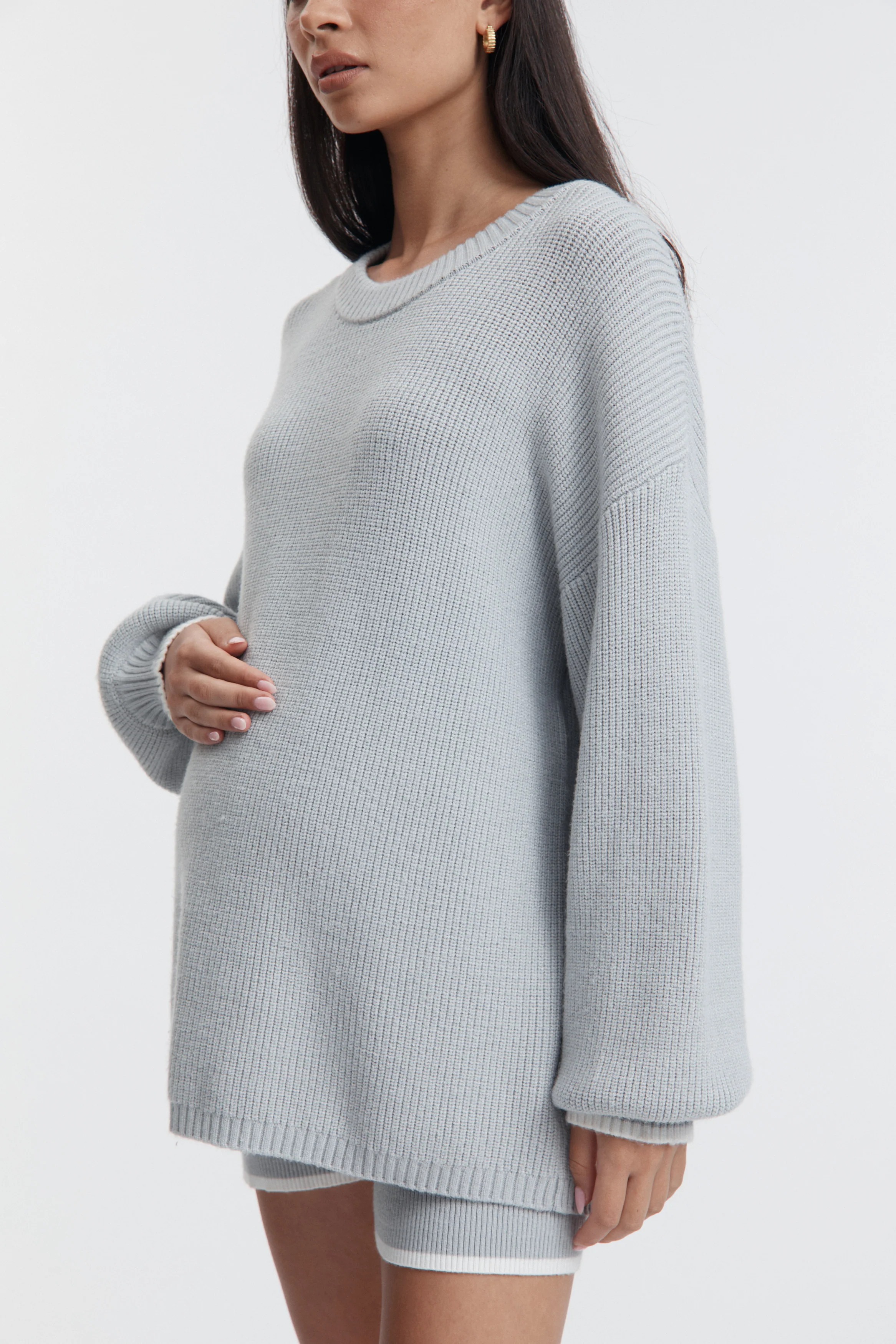 Cosy Knit Jumper II (Misty Blue) - FINAL SALE | Legoe Heritage Maternity APAC