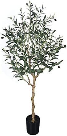 Phimos Artificial Olive Tree Tall Fake Potted Olive Silk Tree with Planter Large Faux Olive Branc... | Amazon (US)