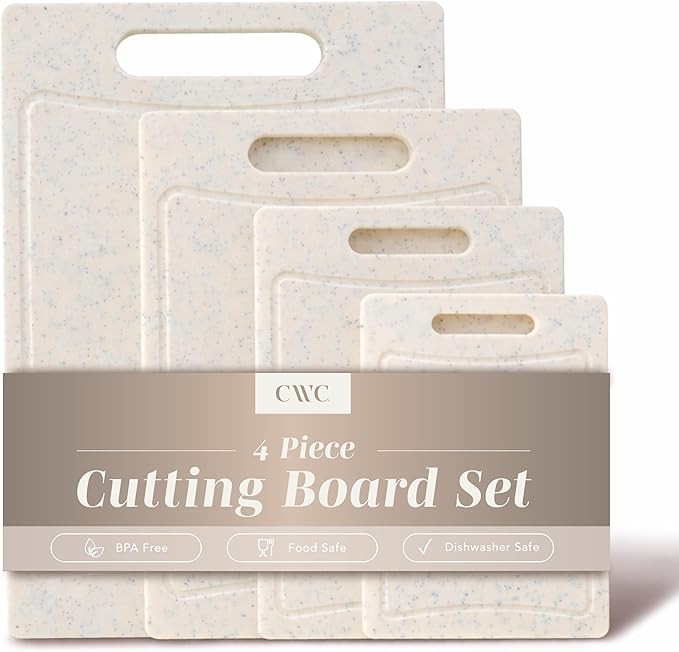 COOK WITH COLOR Non-Slip Cutting Board Set – Kitchen Essentials with Easy Grip Handle for Meat,... | Amazon (US)
