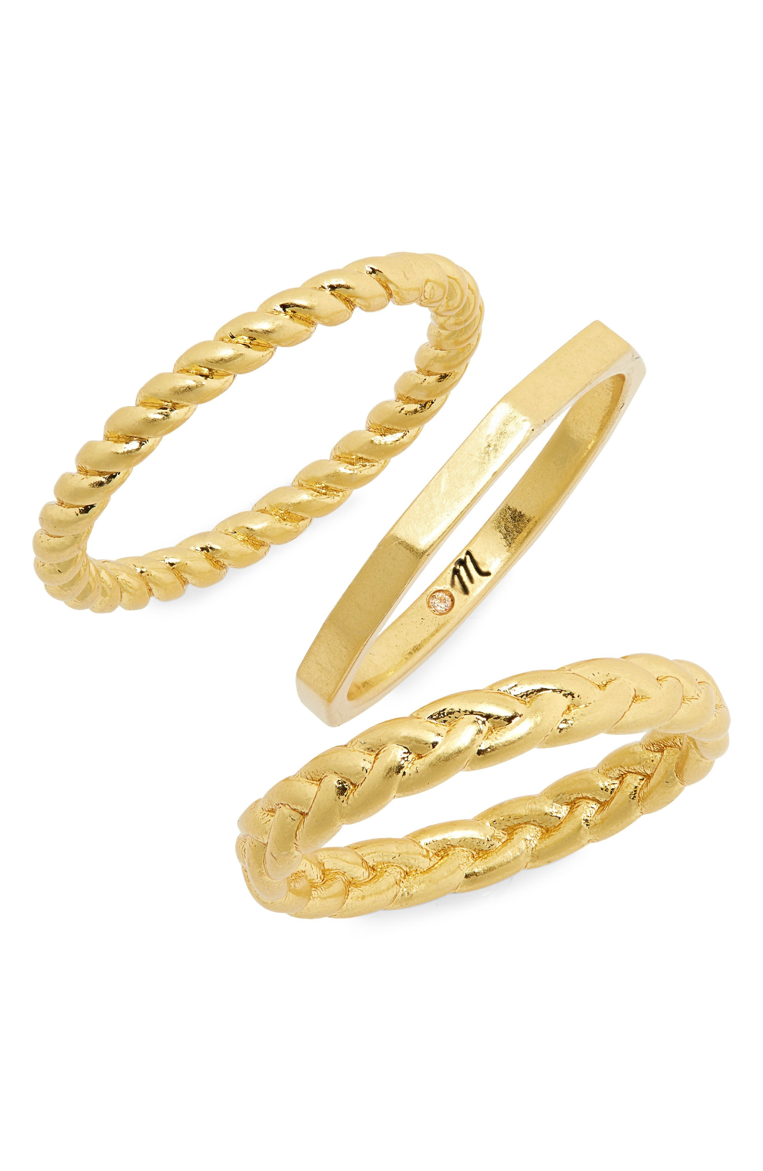 Madewell Set of 3 Braided Rings | Nordstrom | Nordstrom