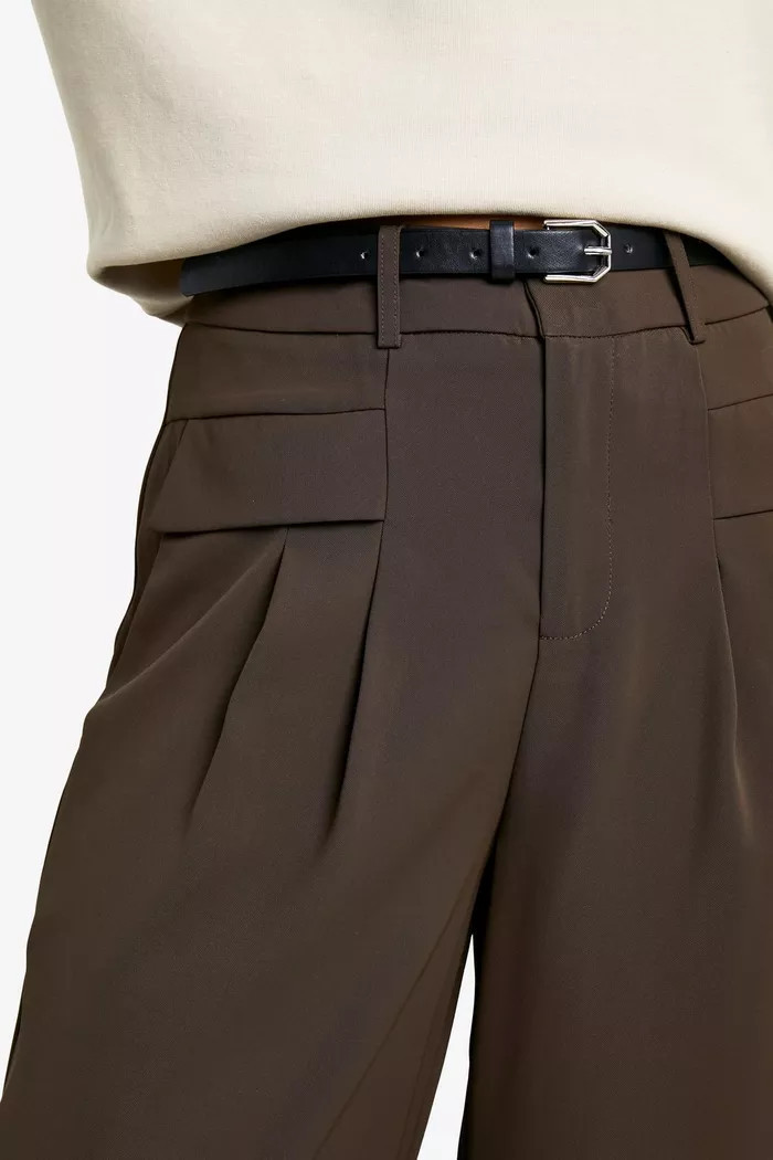 Tall Fluid Belted Wide Leg Trousers | boohoo (US & Canada)