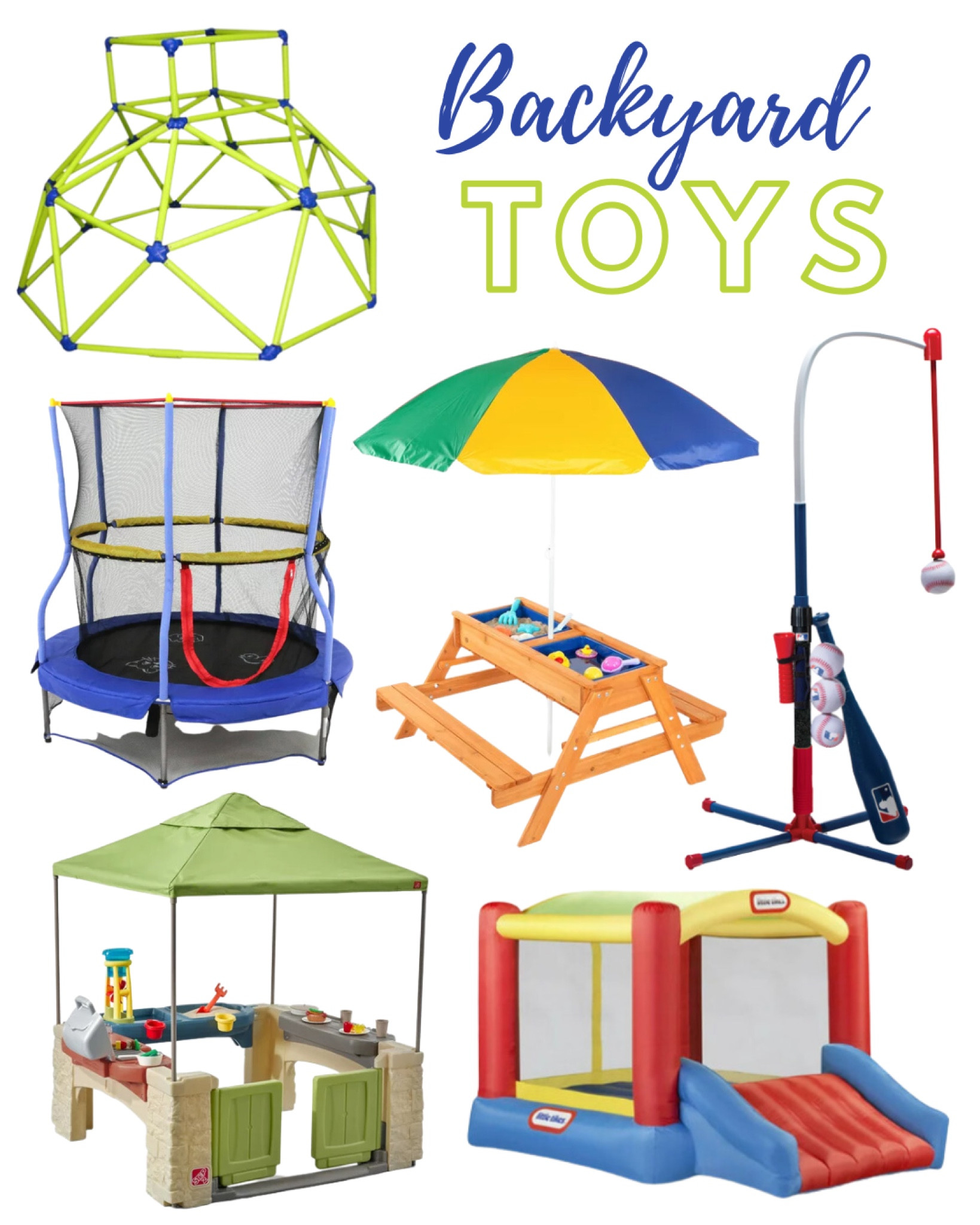 Summer is right around the corner and that means we’re getting ready with some new backyard toys! Here’s a few items that will make this summer EPIC!

Picnic bench, water table, sandbox, bounce house, play space, kids toys, outdoor door toys, trampoline, jungle gym, backyard toys, summer toys, 

#LTKSeasonal #LTKfamily #LTKkids