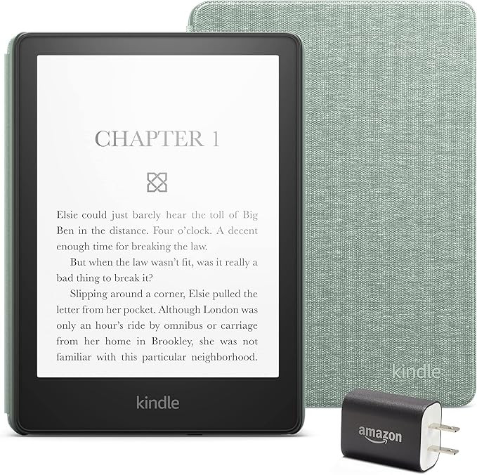 Kindle Paperwhite Essentials Bundle including Kindle Paperwhite (16 GB) - Black - Fabric Cover - ... | Amazon (US)
