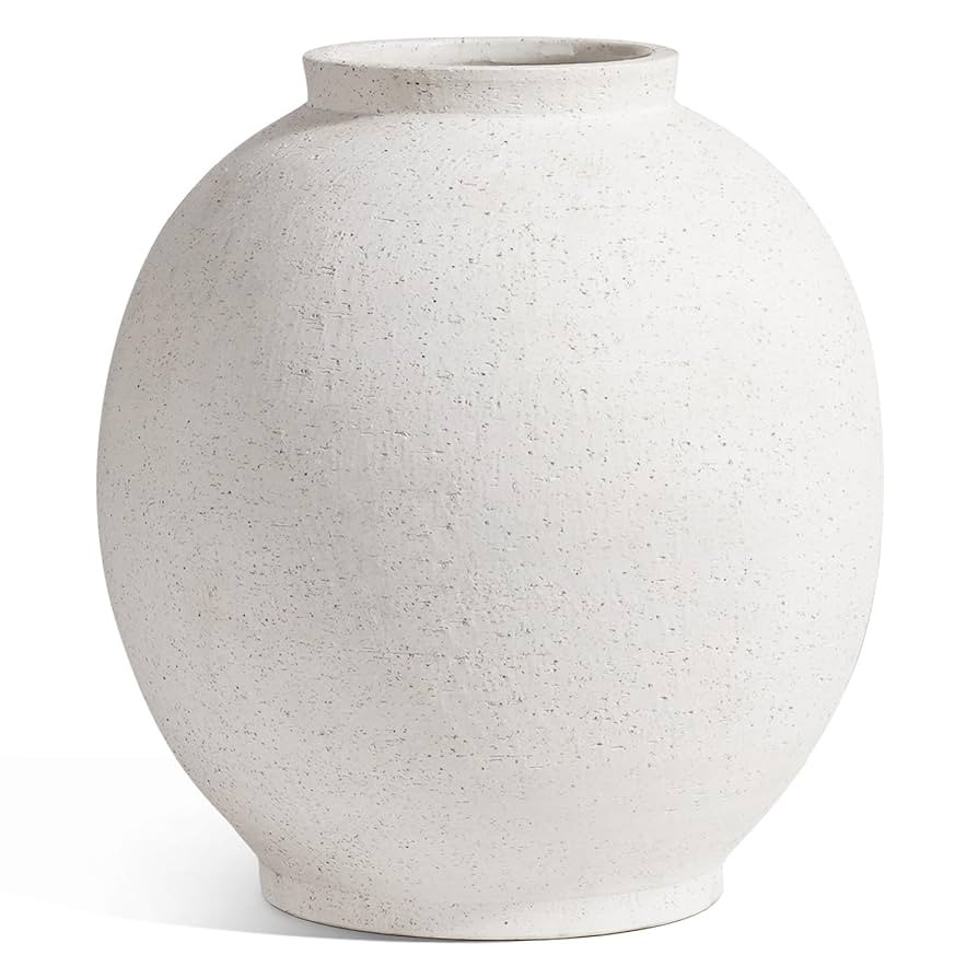 Ceramic Rustic Vase, 10.8 Inch Farmhouse Minimalist Tall Flower Vase for Table, Living Room, Home... | Amazon (US)
