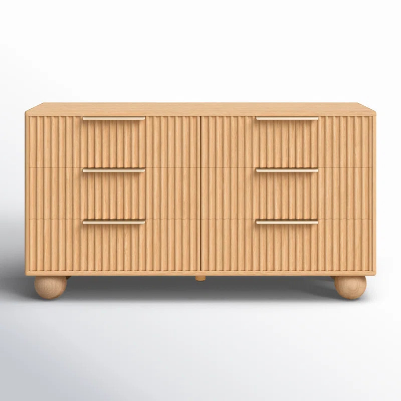 Camila Solid Wood 57.3'' W 6 - Drawer Dresser | Wayfair North America