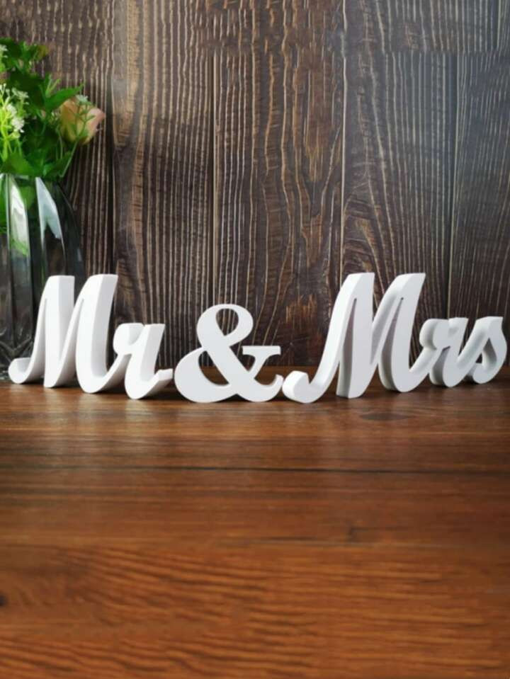3pcs Wood Cake Topper, Modern Letter Graphic Cake Top Decoration For Wedding Party | SHEIN