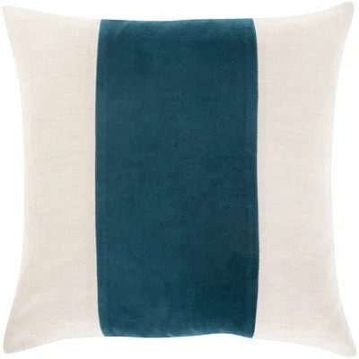 Perlita Striped Throw Pillow Cover Color: Ivory/Teal, Size: 22" x 22 | Wayfair North America