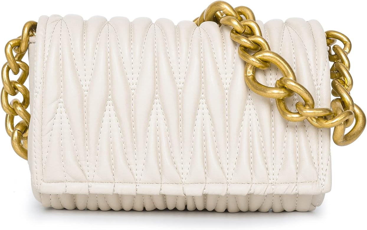 Montana West Quilted Purse for Women Chunky Chain Purses Small Shoulder Bag and Handbags | Amazon (US)