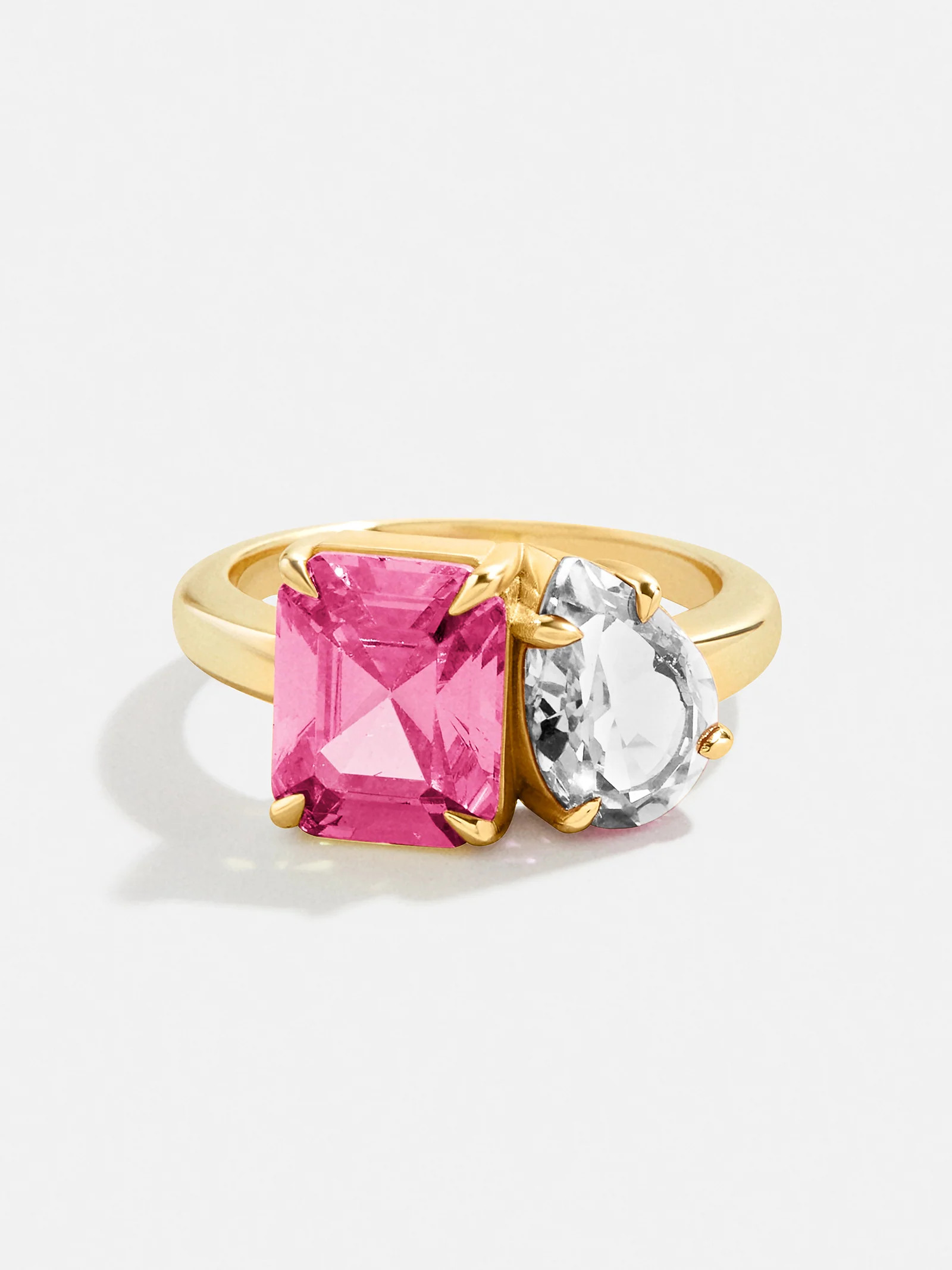 Toi et Moi Custom Birthstone Ring - Gold 8 | BaubleBar