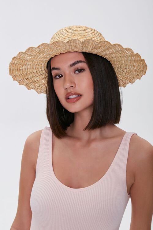 Scalloped Straw Boater Hat | Forever 21 (US)
