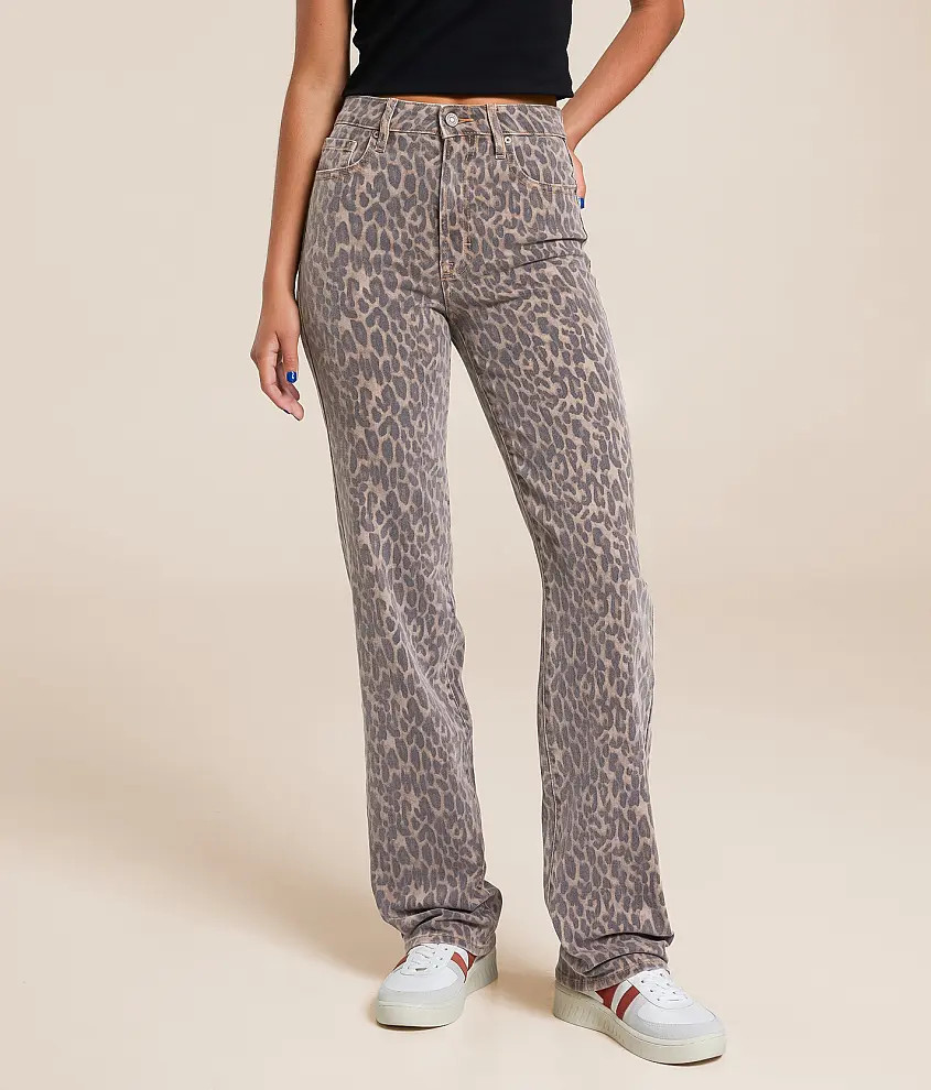 Ella Classic Straight Cheetah Stretch Jean | Buckle
