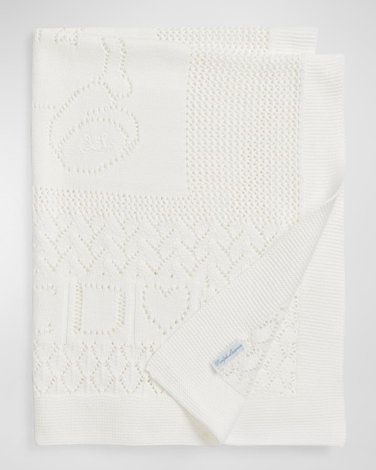 Kid's Pointelle Teddy Bear Blanket | Neiman Marcus