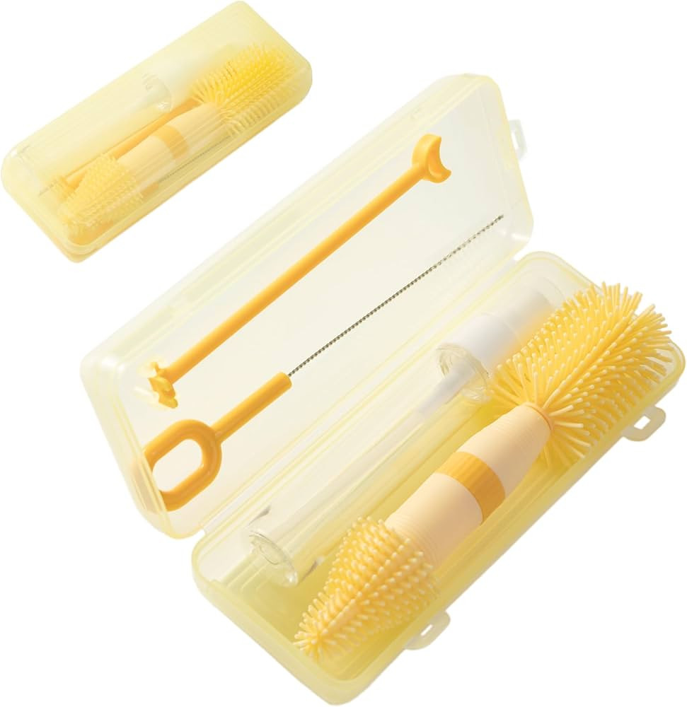 Small Silicone Baby Bottle Brush for Newborn Anti-Colic Baby Bottles， Portable Travel Bottle Cl... | Amazon (US)