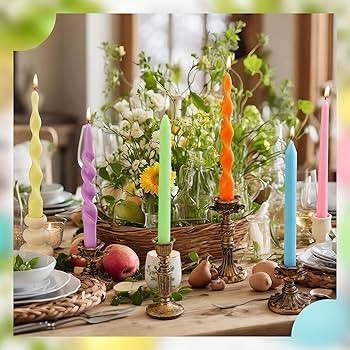 Lyrow 6 Pcs 8 Inch Spring Pastel Spiral Taper Candles Spring Dripless Twisted Wax Candles Colored... | Amazon (US)