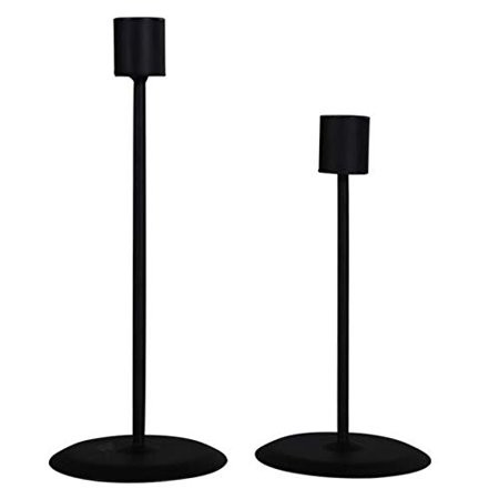 Black Metal Candlesticks for Taper Candles Table Romantic for Wedding Birthday Dinner Home Bar Decor | Walmart (US)