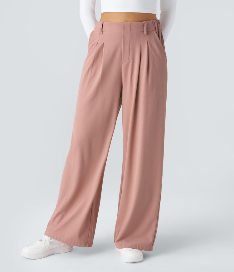 Women’s Halara Flex™ High Waisted Pocket Wide Leg Waffle Work Pants - Halara | HALARA