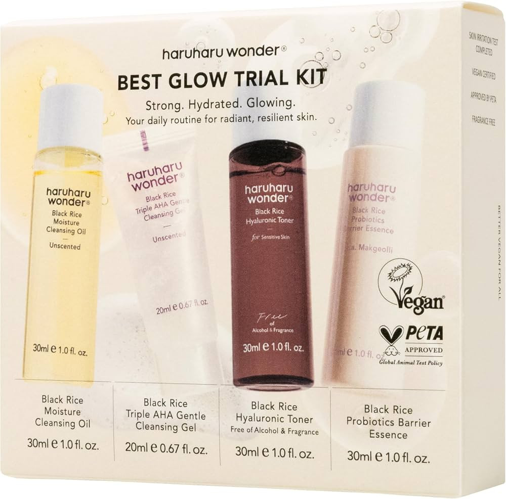 haruharu wonder Best Glow Trial Kit, Skin care Starter Set, Travel Size | Amazon (US)