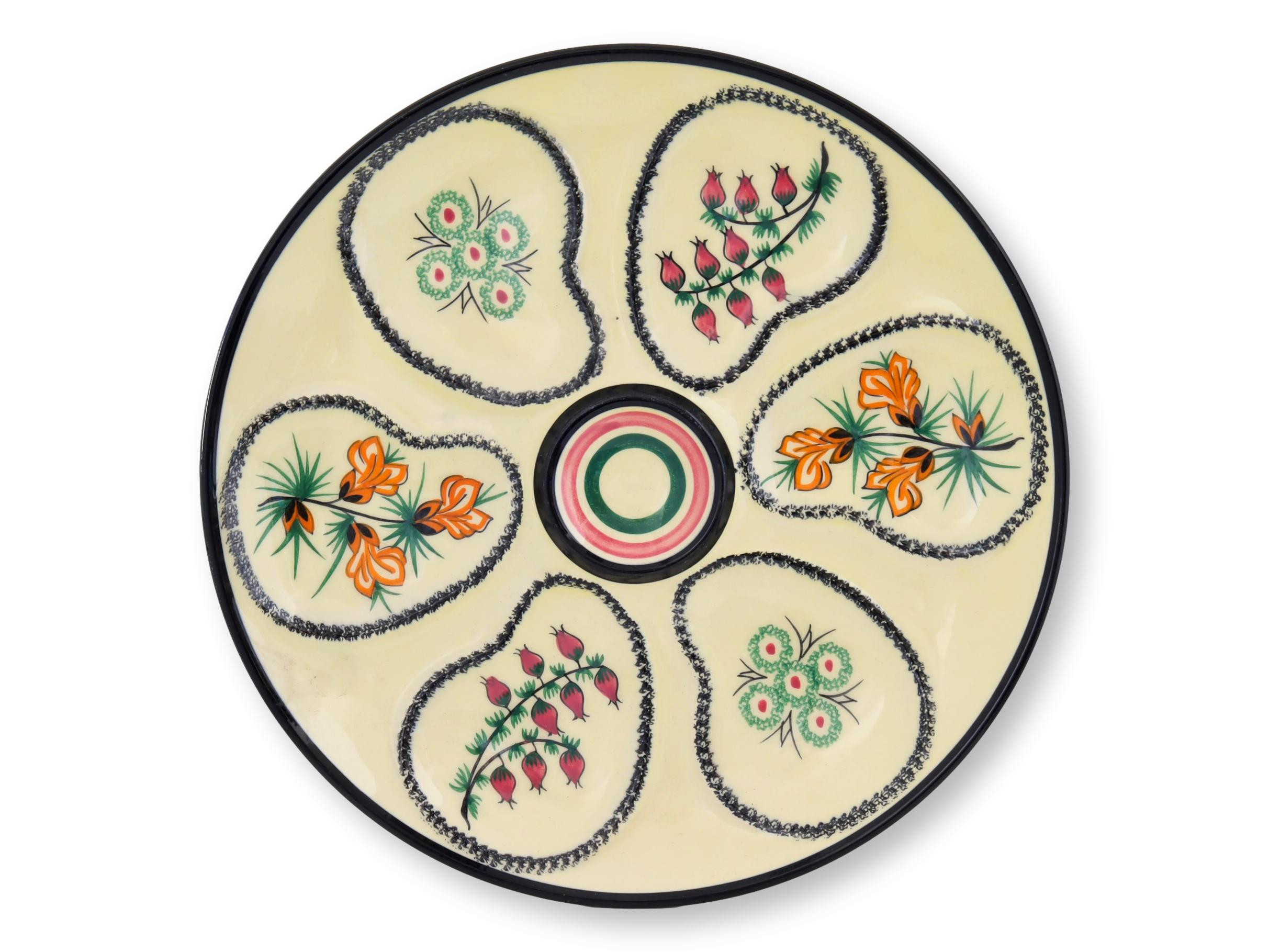 Midcentury French Quimper Oyster Plate - New England Mercantile - blue | One Kings Lane