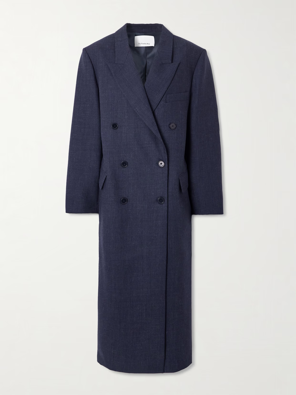The Frankie Shop - Jane Double-breasted Checked Wool Coat - Blue | NET-A-PORTER (US)