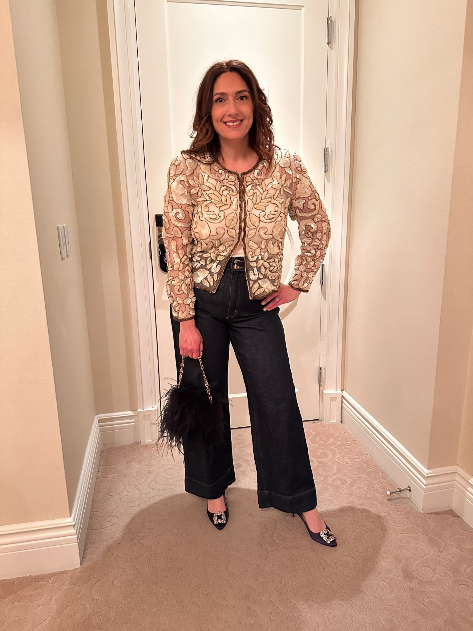 Birthday Dinner OOTN 
Beaded jacket is vintage but linked similar and jeans are on major sale. 


#LTKpartywear #LTKmidsize #LTKover50style