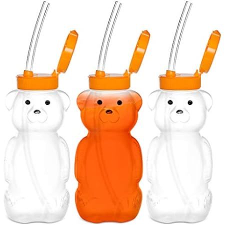 Special Supplies Juice Bear Bottle Drinking Cup with 3 Long Straws, Squeezable Therapy and Special N | Amazon (US)