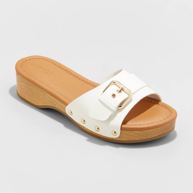 Women's Kora Faux Wood Bottom Sandals - Universal Thread™ | Target