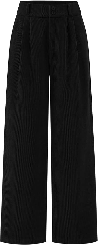 KIRUNDO Corduroy Pants Women High Waisted Wide Leg Pants Business Casual Fall Winter Straight Loo... | Amazon (US)