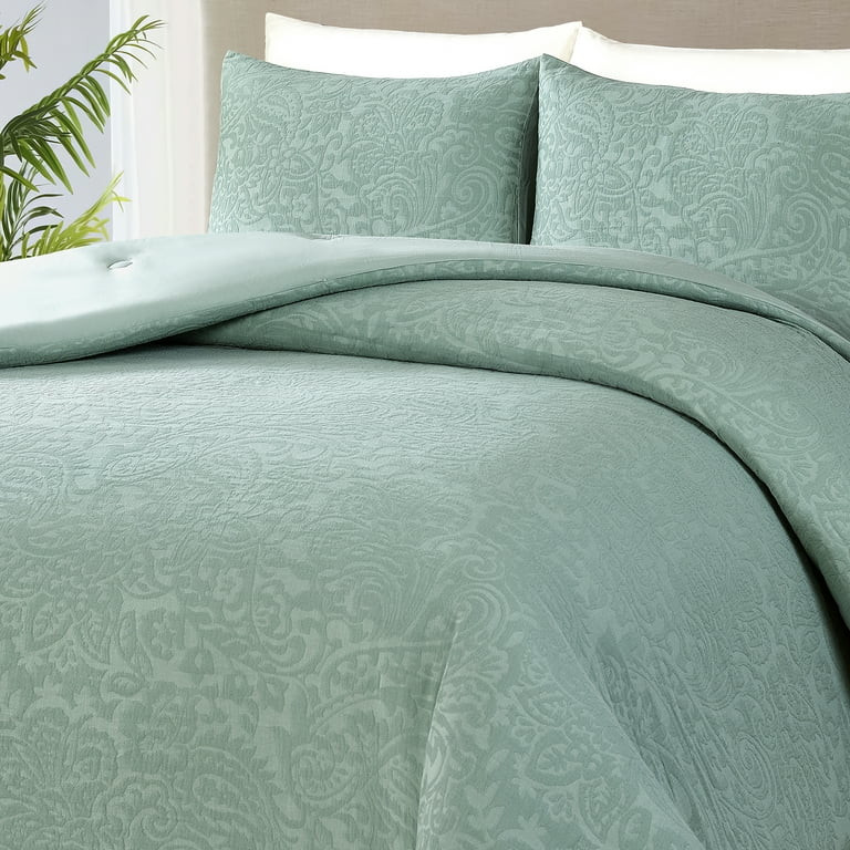 Better Homes & Gardens Paisley Matelasse 3-Piece Comforter Set, Sage, Full/Queen, All Ages | Walmart (US)