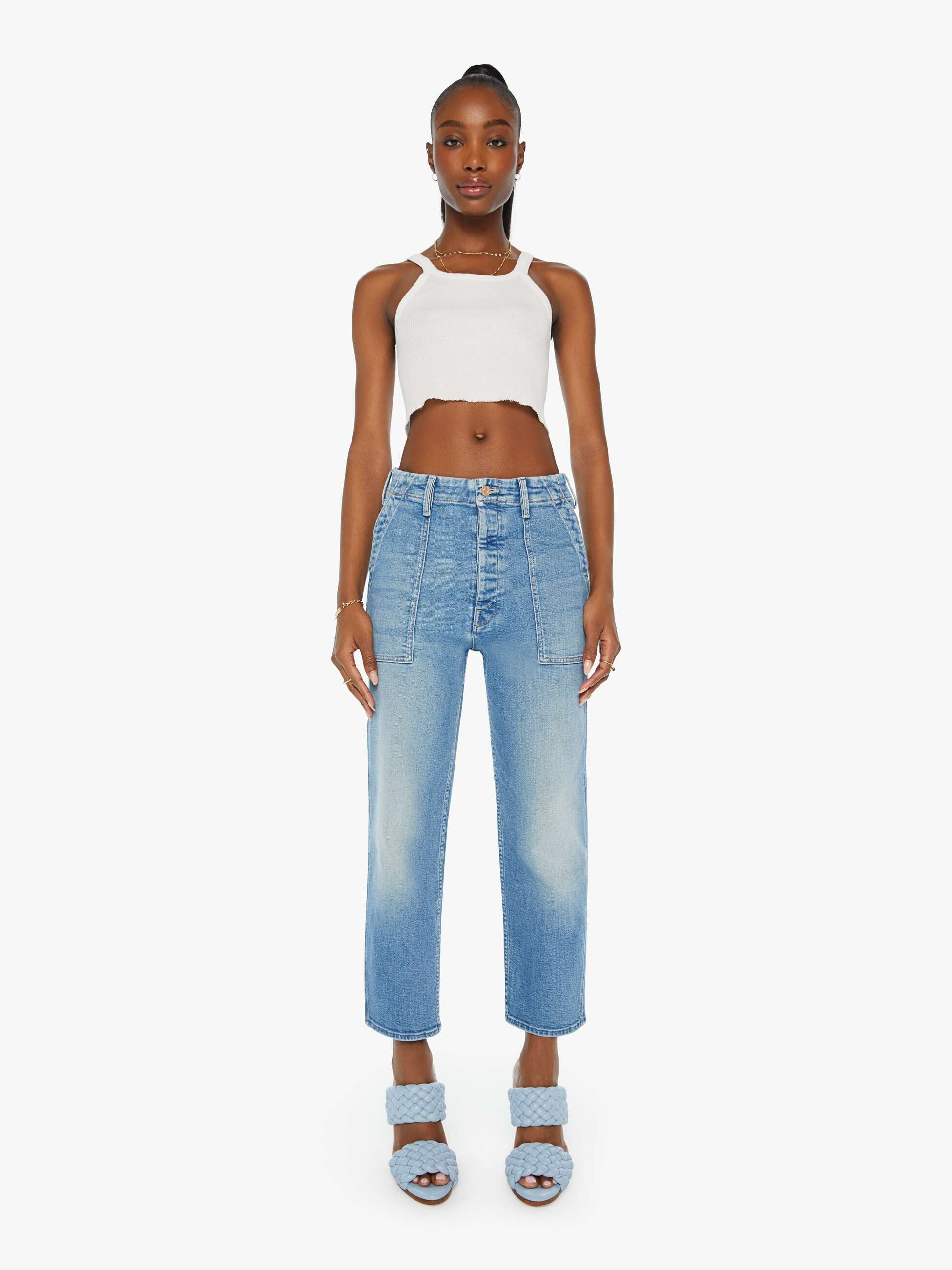 The Patch Pocket Private Flood - Flag Me Down | Mother Denim