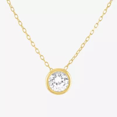 Limited Time Special! Womens Lab Created White Sapphire 14K Gold Over Silver Sterling Silver Roun... | JCPenney