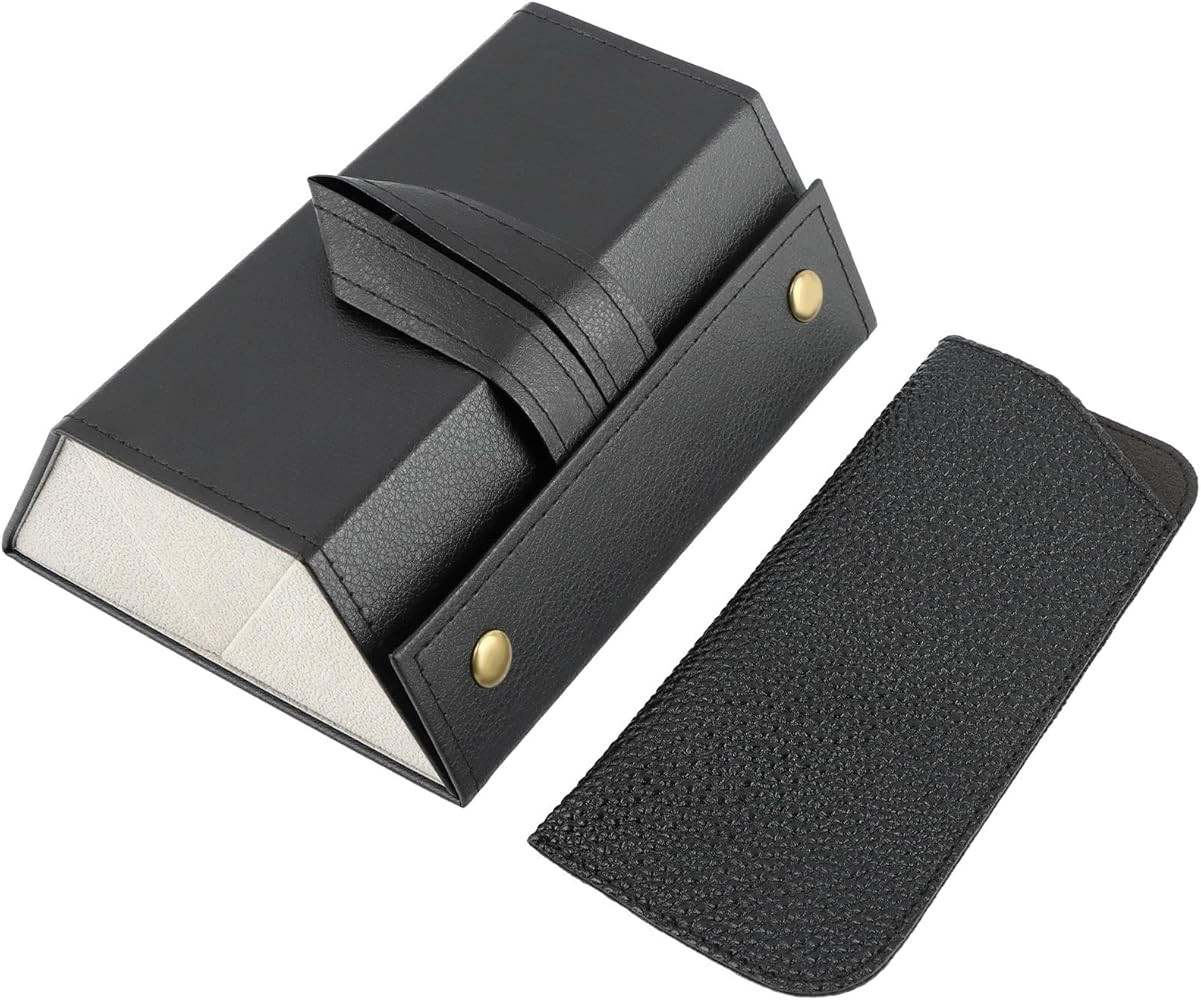 3-Slot Sunglasses Travel Case Set, Portable PU Leather Travel Sunglasses Organizer, Hanging Eyegl... | Amazon (US)