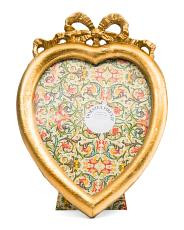 6x8 metallic heart ornate bow tabletop picture frame | TJ Maxx