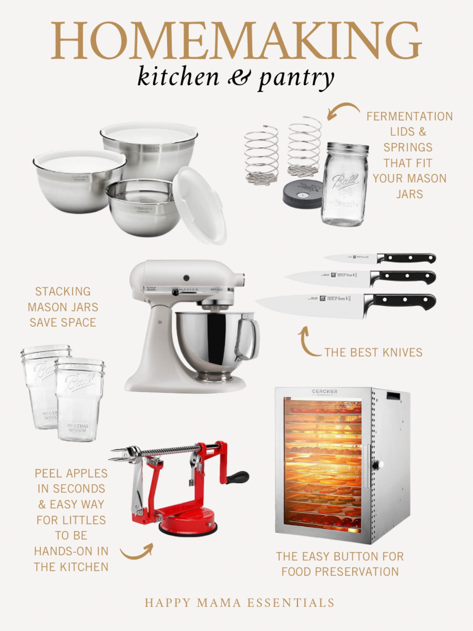 Kitchen & Pantry faves from my new homemaking recipe guide! I’ve been using our dehydrator daily, canning and fermenting everything. The apple peeler saves so much time and makes it easy for kids to be hands on in the kitchenn

#LTKFindsUnder50 #LTKHome #LTKFamily