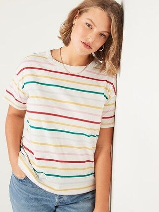 Short-Sleeve Vintage Striped Easy T-Shirt for Women | Old Navy (US)