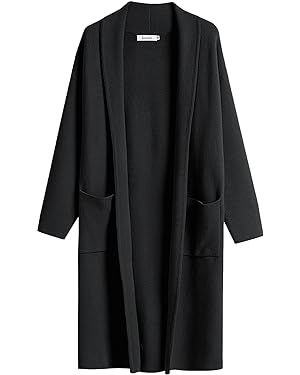 ANRABESS Women's 2023 Fashion Cardigan Sweater Long Sleeve Open Front Lapel Coat Casual Knit Coat... | Amazon (US)