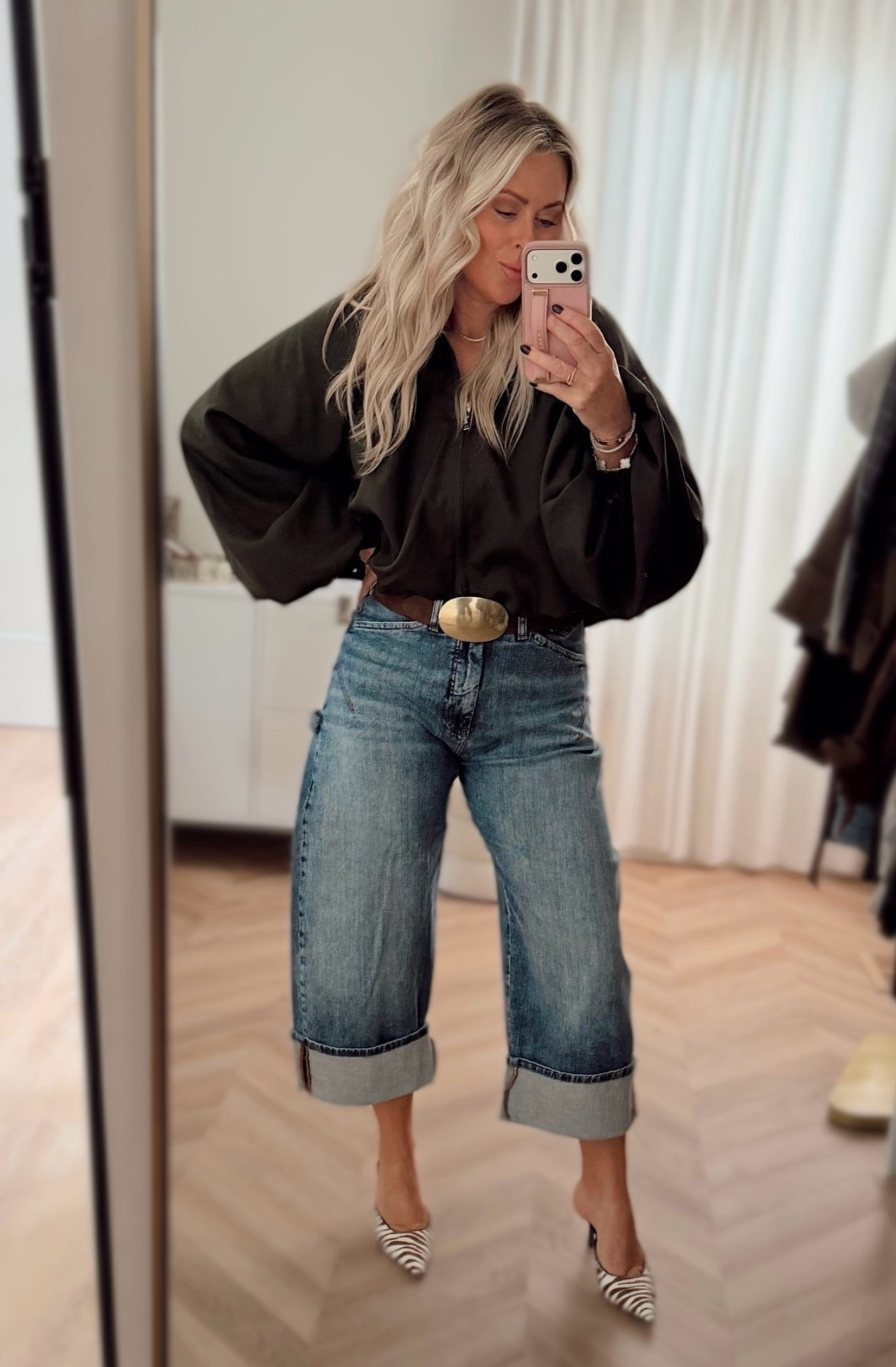 Date night, but make it fall 🤎🍸 This Amazon top instantly dresses up denim, and the zebra heels are giving the trending animal print moment I’m seeing everywhere right now. Add a statement belt + black bag and you’re out the door! 🦓✨

Fall date night. Jeans. Fall outfits. Fall style. Animal print. Trending. Fall trends. Amazon fashion. Baggy jeans.

#LTKootd #LTKSeasonal #LTKWorkwear