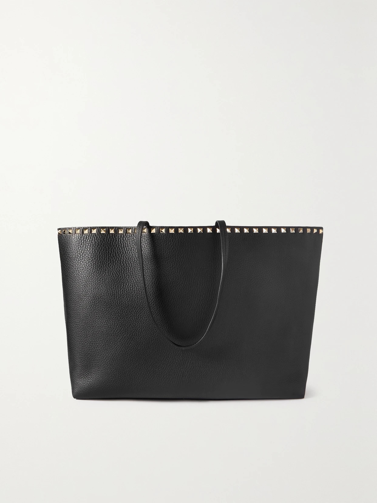 Valentino Garavani - Valentino Garavani Rockstud Textured-leather Tote - Black | NET-A-PORTER (US)