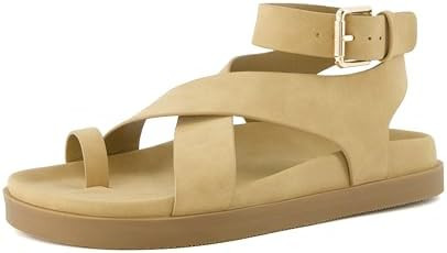 CUSHIONAIRE Entry Womens Ankle Wrap Molded Footbed Sandal with Adjustable Strap | Non-Slip Outsol... | Amazon (US)