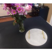 Handmade Marble Serving Tray With Handles 12"" Round Free Shipping Beautiful Made To Order Trays in  | Etsy (US)