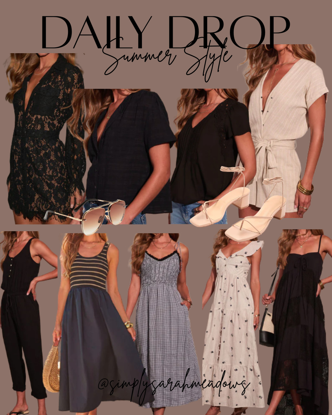 These are the effortless summer pieces you’ll reach for on repeat! From breezy dresses and chic rompers to easy tops and neutral heels, this collection is perfect for vacations, brunch dates, summer events, and everyday mom life. Lightweight, flattering, and easy to style—these are the pieces worth adding to your cart before they sell out!

🛍️ Shop all my favorites in my LTK and follow me @simplysarahmeadows for more daily finds, sales, and outfit inspiration! #LTKSummer #LTKFinds #SummerFashion #VacationStyle #ResortWear #MomStyle #TrendingNow #AffordableFashion #LTKSaleAlert #EverydayStyle #OOTD #SummerOutfits  

 