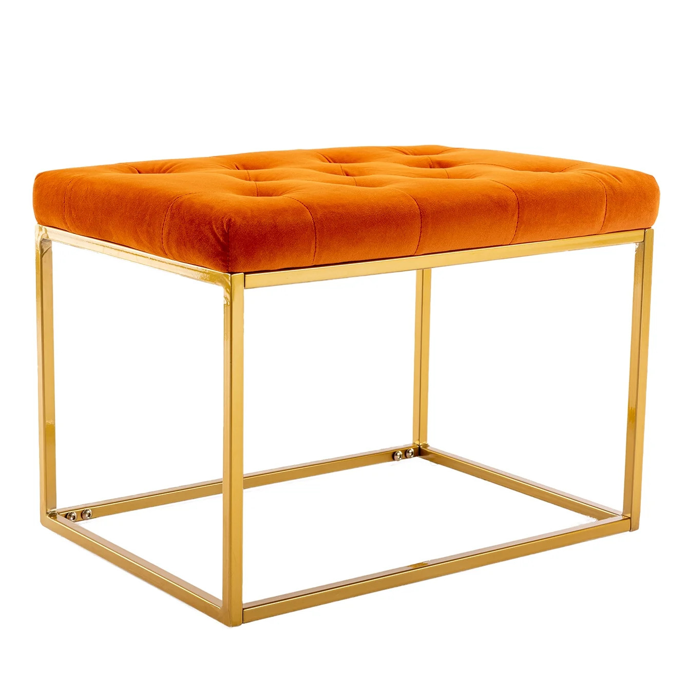 Takasan Living room Tufted Ottoman Orange - Walmart.com | Walmart (US)