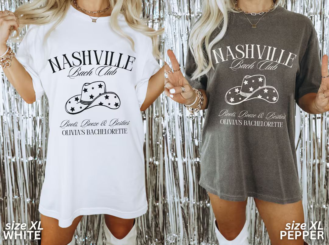 Nashville Bachelorette Party Shirts, Custom Bachelorette, Cowgirl Bach Club Bachelorette, Persona... | Etsy (US)