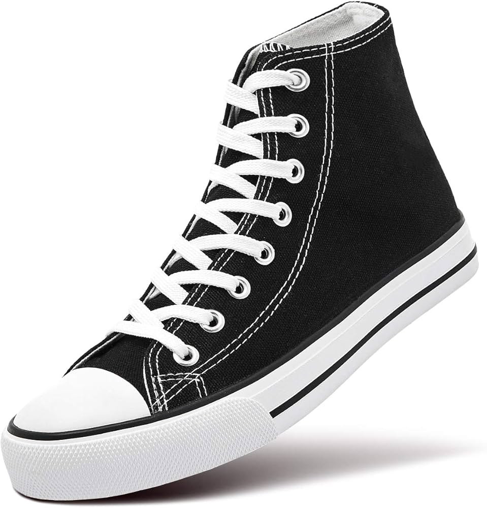 ZGR Womens Canvas Sneakers High Top Lace ups Casual Walking Shoes | Amazon (US)