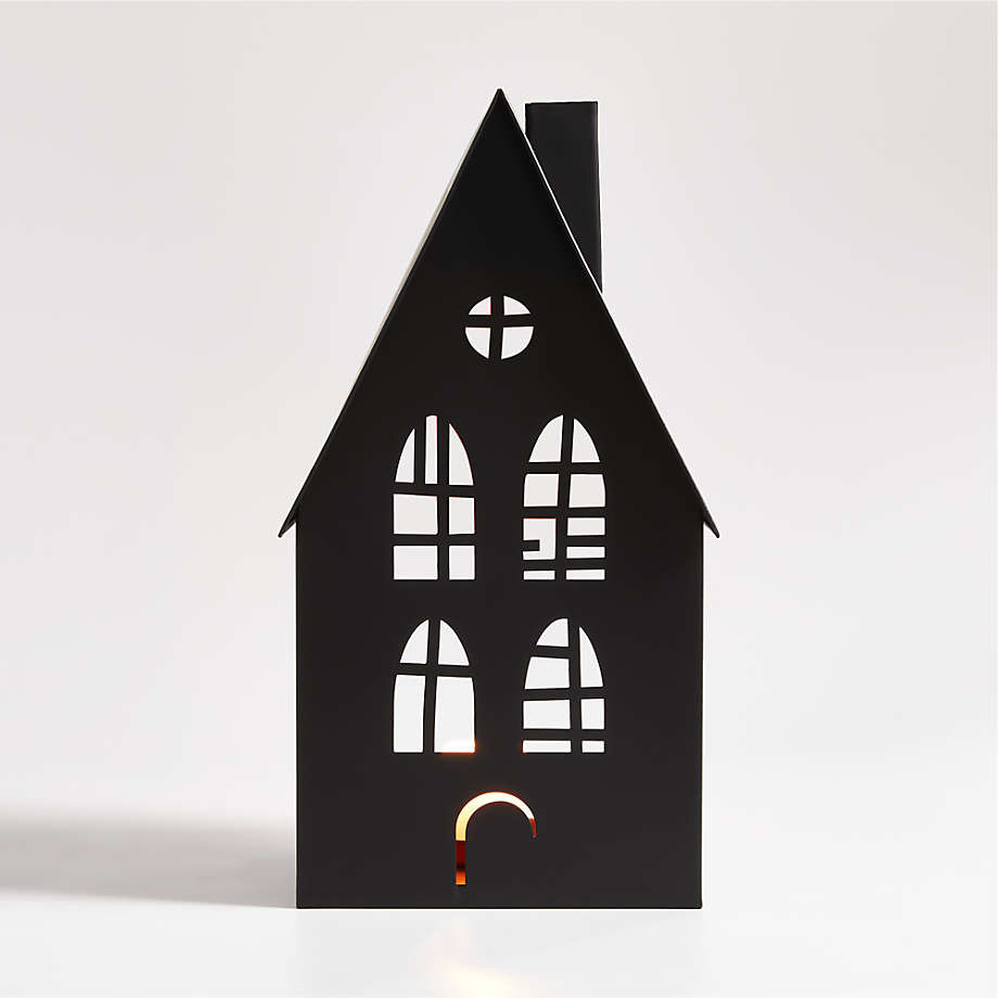 Small Black Halloween Haunted House Sculpture + Reviews | Crate & Barrel | Crate & Barrel