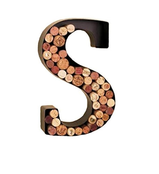 Monogram Wine Cork Holder - Letter S by LTD, Black | Amazon (US)
