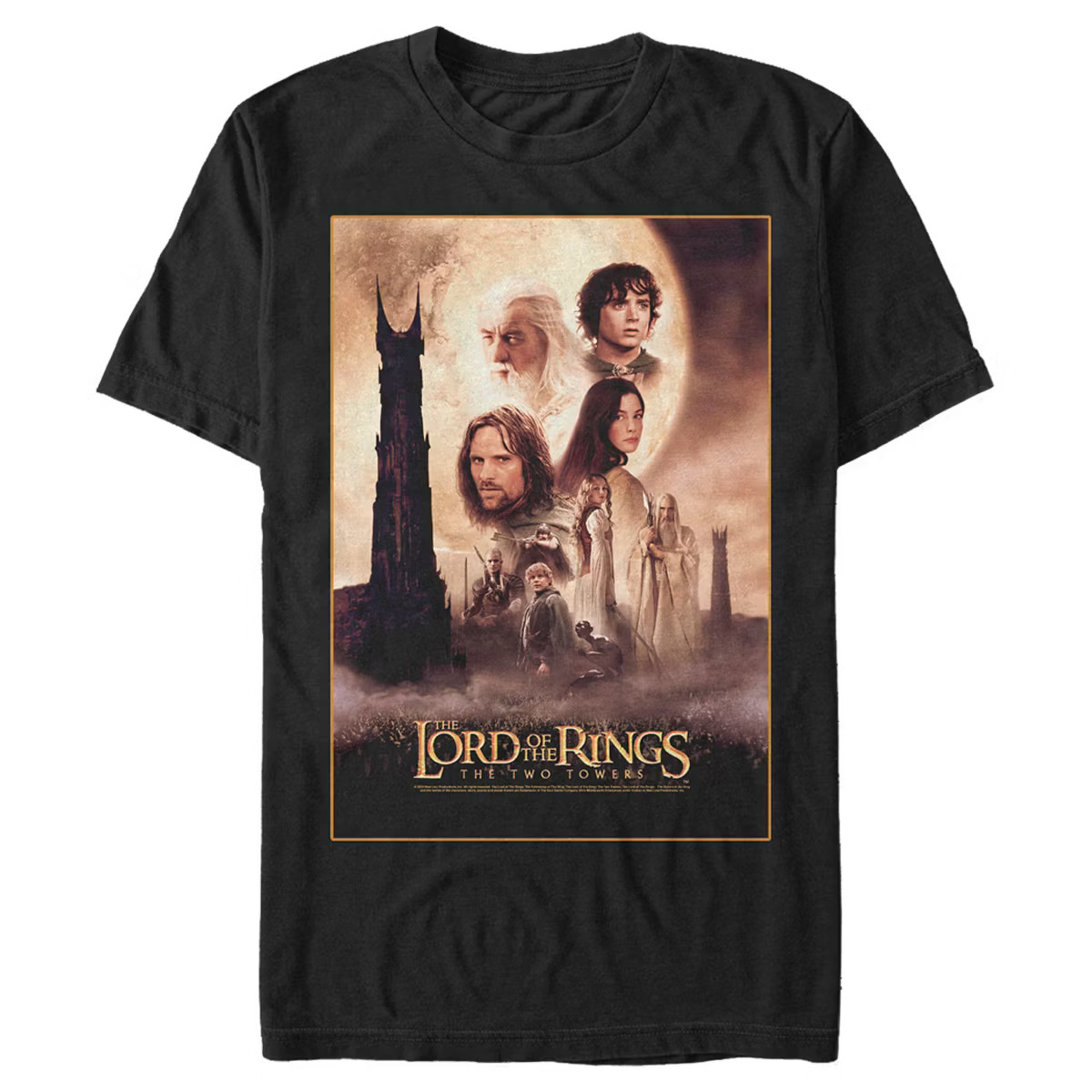 Men's The Lord of the Rings Two Towers Movie Poster T-Shirt | Target