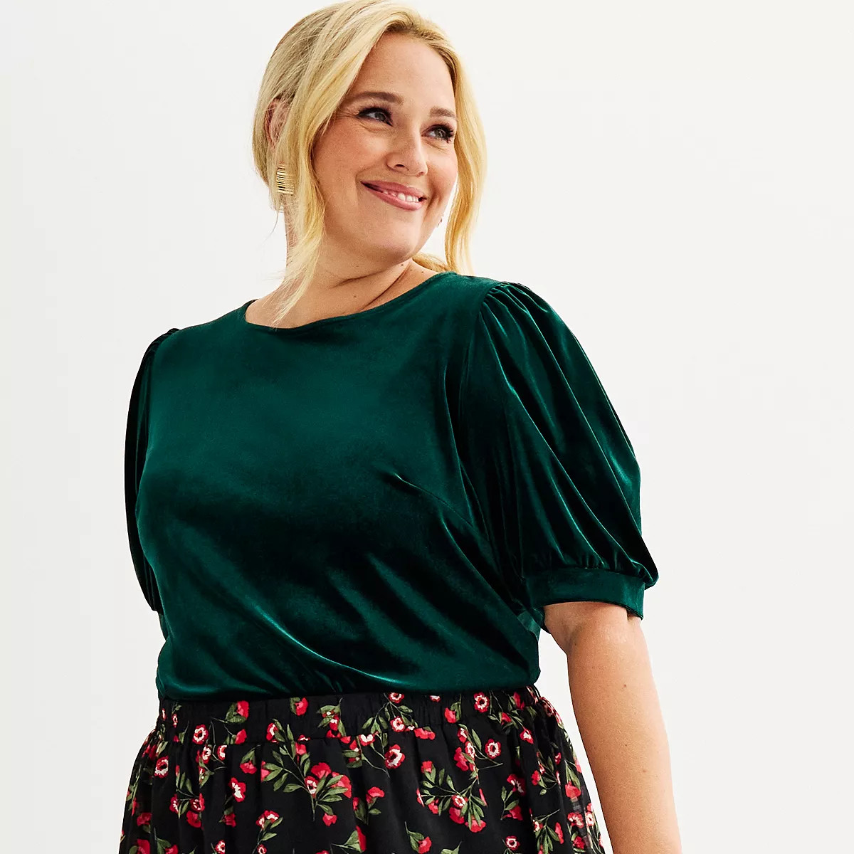 Plus Size DRAPER JAMES RSVP™ Elbow Sleeve Velvet Top | Kohl's