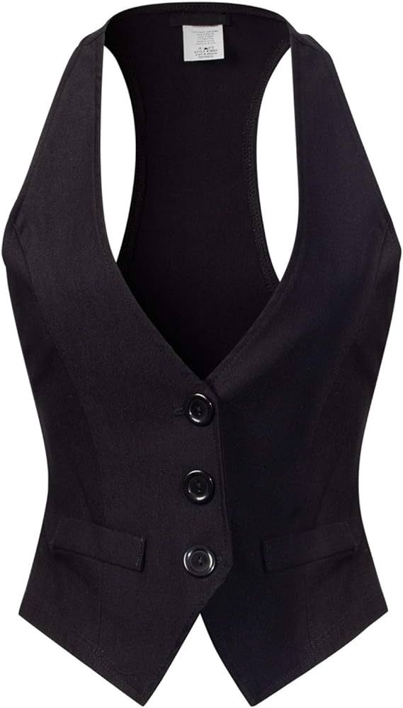 Design by Olivia Women's Dressy Casual Versatile Racerback Vest Tuxedo Suit Waistcoat | Amazon (US)